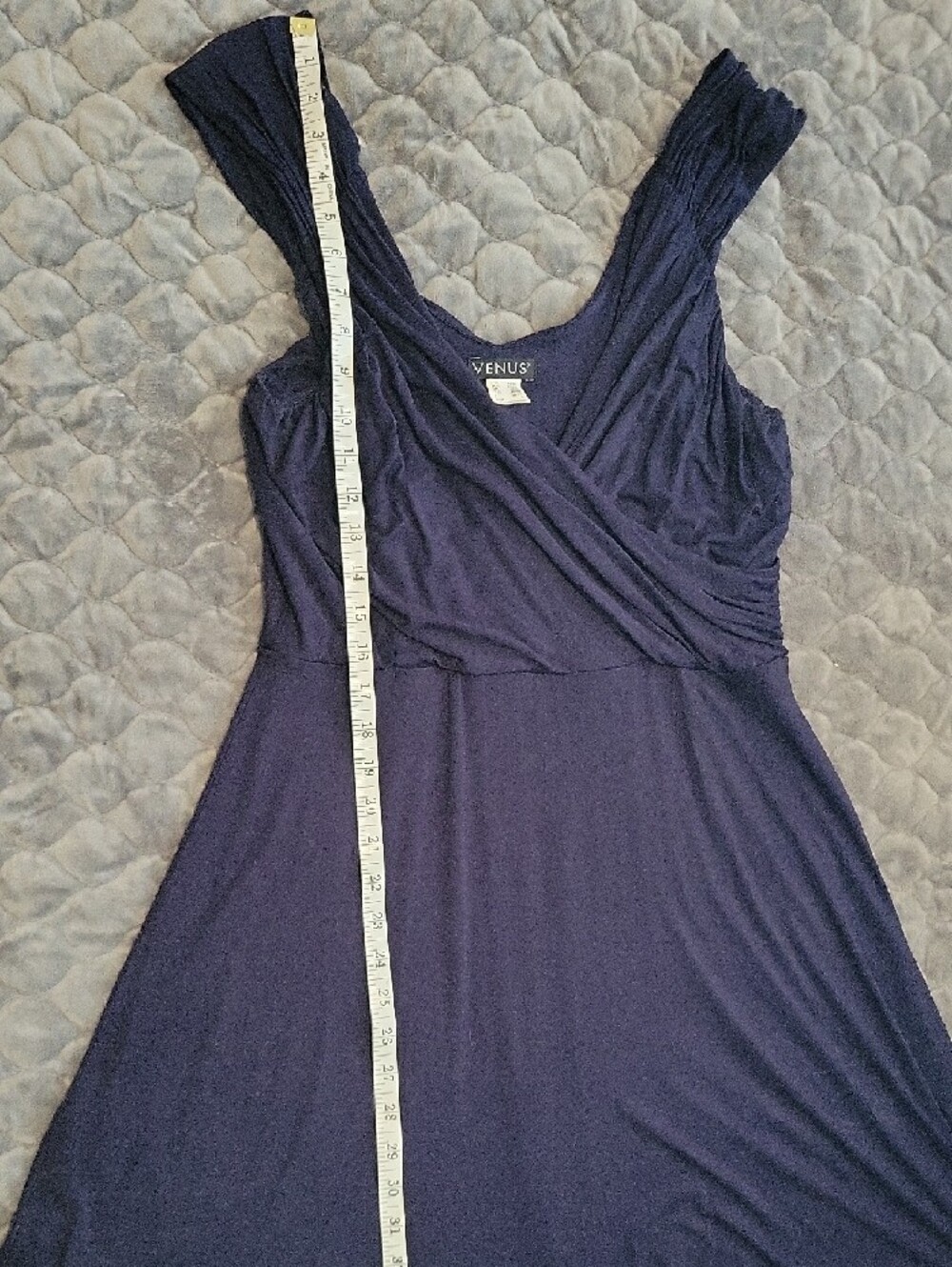 VENUS Deep Navy Cap Sleeve Wrap Midi Dress - Picture 7 of 8